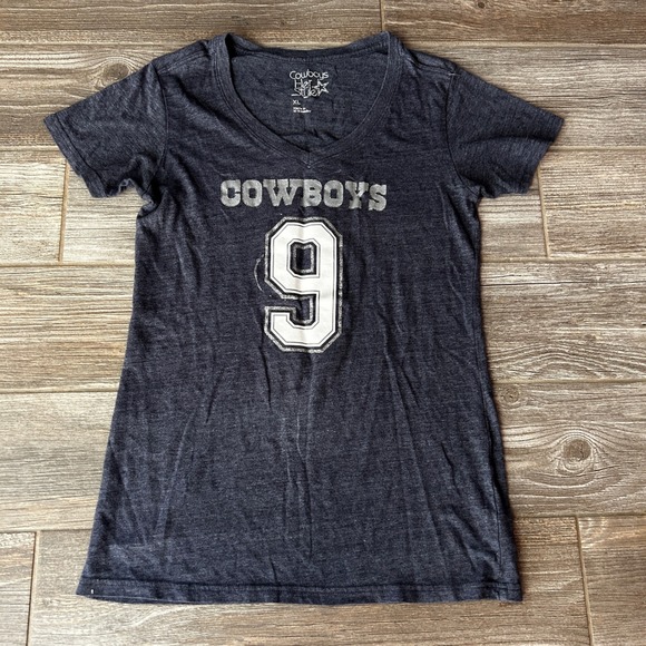 Cowboys Her Style Tops - Cowboys Her Style‎ V Neck T Shirt Romo 9 Womens XL Navy Blue NFL Football